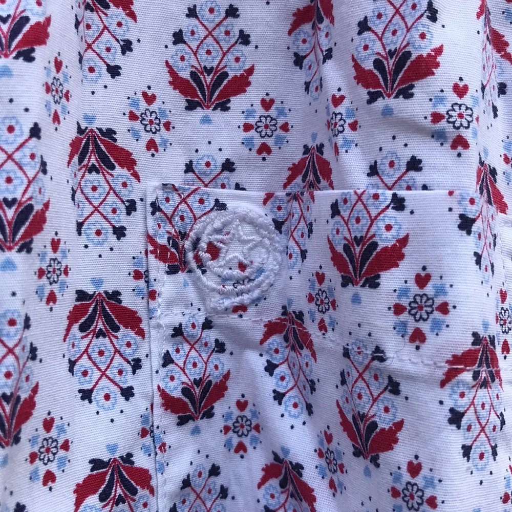 XXL George strait long sleeve button up with red white and blue details - Picture 3 of 7